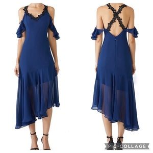 UnitedWood Womens Scoop Neck Laced Strap Larissa Maxi Dress Blue